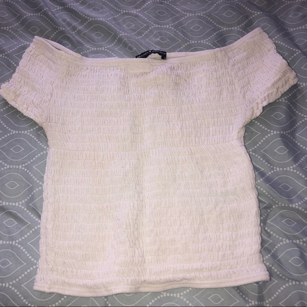 Brandy Melville white synched crop top